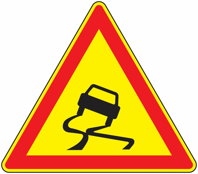 AK4 sign ''slippery road'' 1000 mm CL2