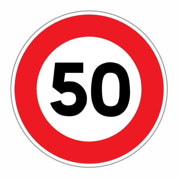 Sign B3 ''limit 50 km/h'' Diam. 1050 mm CL2