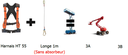 Kit EPI confort nacelle 3A&3B [harnais (M) HT55 + longe 1m - mousqueton M11 QT + M53 + Sac]