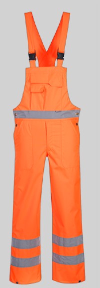 Cotte à bretelles respirante pluie HV non doublée Orange