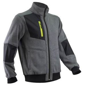 Mikan 300gr AXIONE heather gray fleece jacket with white heart embroidery