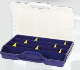 Boite compartimentées 21 cases 18 séparateurs amovibles 38x26,5x5 cm pour kit obaya