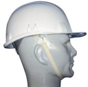 Casque Brennus blanc BYES sans aération - Jugulaire en coton