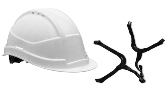 Kara helmet (logoed or not) long visor without goggles and 4-point chin strap - Orange or white