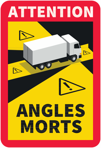 Autocollant camion attention angles morts 250 x170 mm