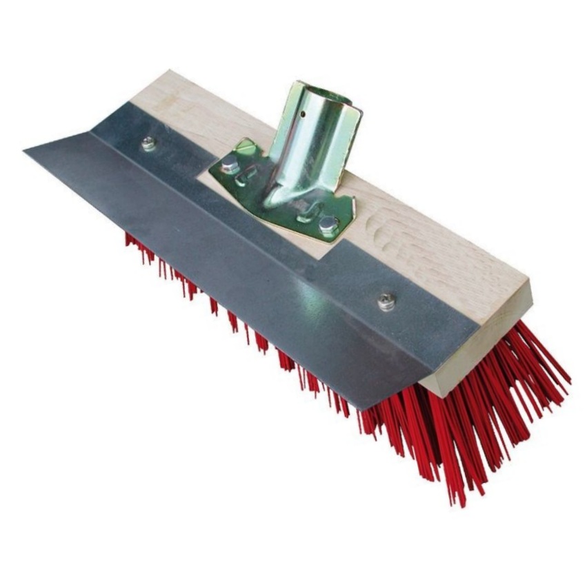 Balai canto PVC rouge + grattoir 32Cm