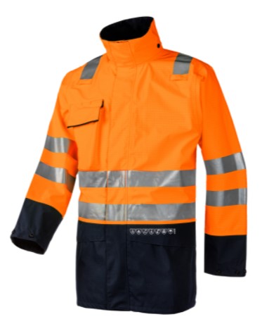 Parka de pluie Multirisques Etanche Protection Arc KALDVIK HV AXIONE devant cœur (sur cde)