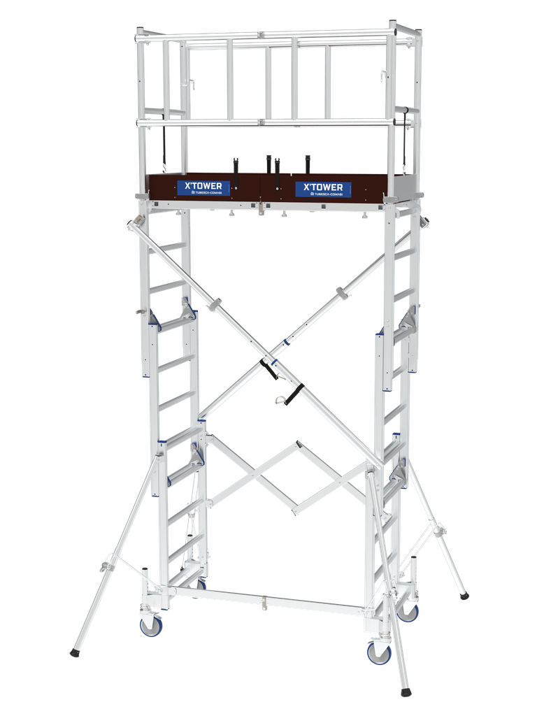 X-TOWER telescopic aluminum scaffolding, floor height up to 2.80m