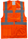 Fluorescent HV multi-pocket vest BY IMMO Life begins here (front heart + back)