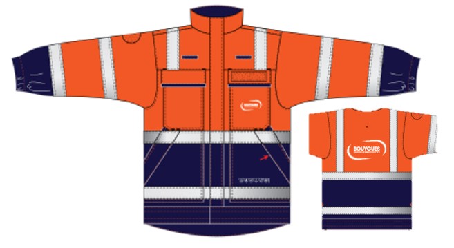 Veste multirisques BYES devant cœur + dos - HV - Bande lavage industriel (pour ZG) (peut être remplacé par HS154245)