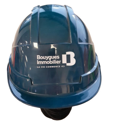 Casque Kara bleu/vert visière longue sans lunette BY IMMO