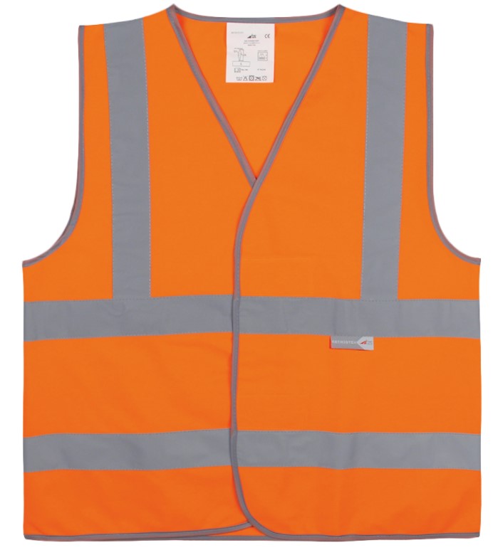 Gilet fluo hv BYES logo cœur 1 couleur blanc
