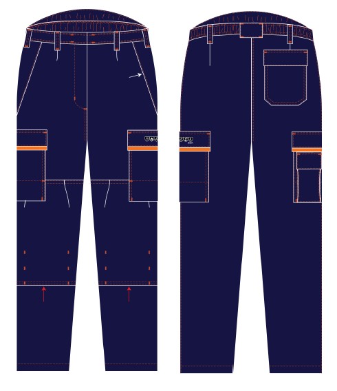 Pantalon multirisques femme BYES - liseré orange