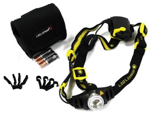 Lampe frontale + crochets pour casque