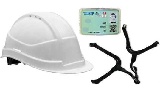 Kara helmet with long visor and no goggles, with badge holder and 4-point chin strap - Color variant