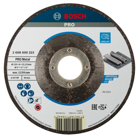 Offset steel grinding disc Diam. 125x6mm (Box of 10)