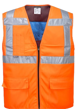 [EP124132ORS/M] Gilet fluo HV rafraichissant (S/M)