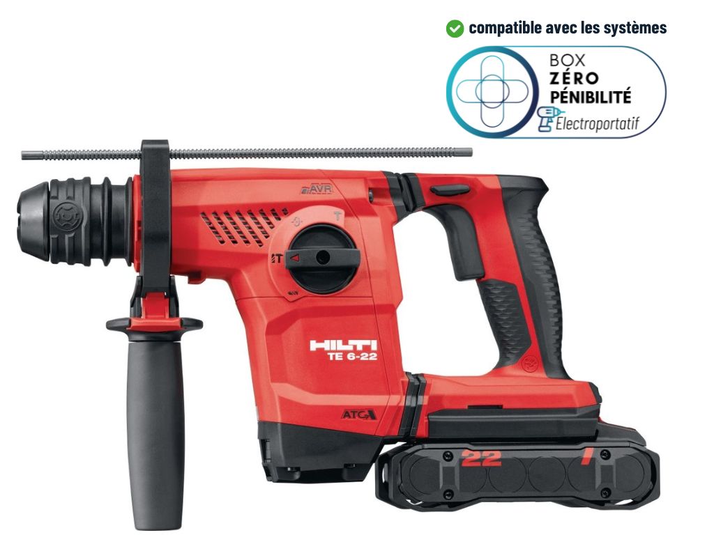 Perforateur sans fil TE 6-22 Nuron - 2,6J - Diam. 4-28mm - Avec 2 batteries 4Ah + 1 chargeur