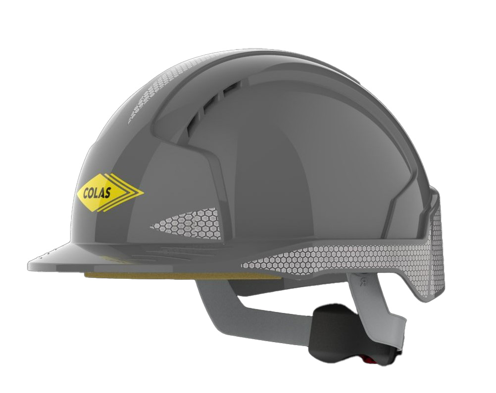 Casque Evolite gris + Kit bande rétro grise (CR2) COLAS