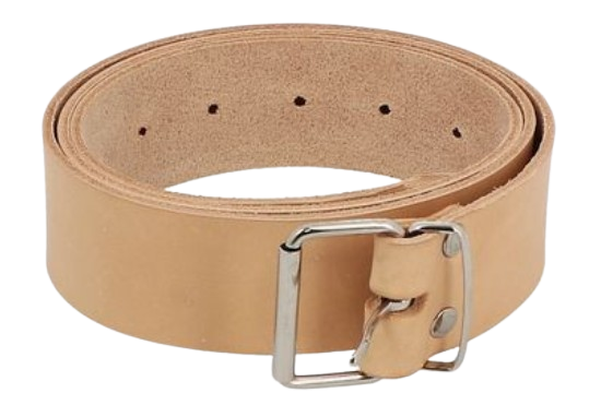 Leather belt, thickness 4cm, length 120cm