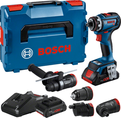 Perceuse visseuse GSR 18V-90 FC en coffret complet avec 4 mandrins spécifiques