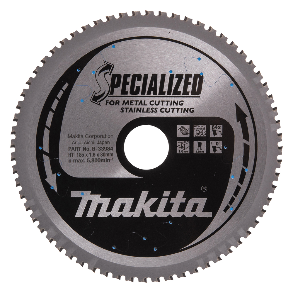 Circular saw blade for stainless steel/metal 185x30mm - 64 teeth