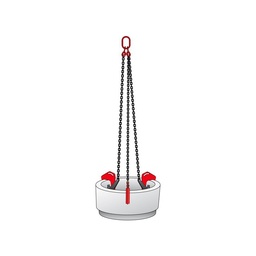 [CO150502] Chain sling nozzle lifter 40-120 mm cmu 3 t coef.1/5 - 3 clamps long 1.5 m