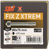 [CO152139] FIX Z XTREM 8x75/15 anchor (Box of 100)