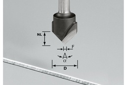 [EL155682] 3 V-groove cutters HW S8 D18-90°/Alu