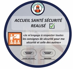 [HS156939] Autocollant pour casque Diam. 60mm Acceuil santé Sécurité Réalisé BY BAT CENTRE SUD OUEST - BY BAT INDUSTRIE