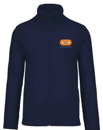 [HS157110] Veste polaire zippée marine brodée logo BY BAT HABITAT RESIDENTIEL coeur + chantier Ivry Gargarine dos blanc