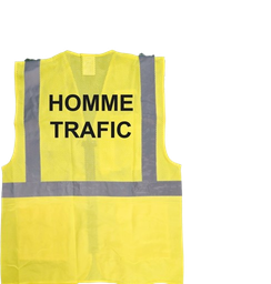 [HS157211] Gilet fluo hv maille Madrid (aéré) jaune HOMME TRAFIC noir dos