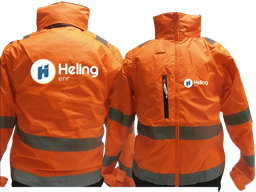[HS157224] Gilet chaud hv orange manches polyester amovibles HELING ENR coeur + dos