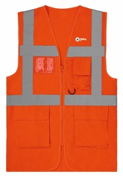 [HS157225] Gilet fluo hv orange multipoches HELING ENR coeur + dos