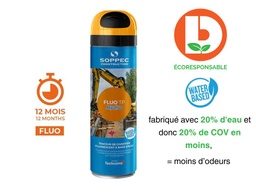[CO158331] Bombe de marquage écologique de chantier fluo 12 mois Fluo TP Hydro 500 ml