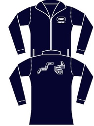 [HS158694] HEROCK POSEIDON 290gr navy hooded softshell jacket embroidered BY BAT GRAND OUEST white heart + white building sketch on the back