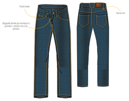 [EP160129] Women's Jeans Denim embroidery on the front left Logo by Entity