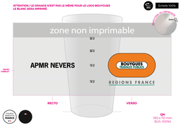 [HS160905] Gobelet plastique réutilisable 30cl BY TP REGIONS FRANCE APMR NEVERS