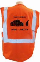 [HS161311] Gilet fluo hv orange multipoches Dijon Bruges 2 - BY BAT NORD EST Linkcity dos noir