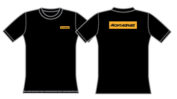 [HS161332] Tee-shirt 100% coton 150gr noir manches courtes MONTAGRUES 1 couleur coeur + dos