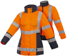 [EP164624] Parka 4 en 1 HV orange Femme respirant Logo Dos - parka + gilet intérieur