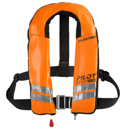 [EP171991] Gilet gonflable Pilot Pro 180 auto UML Elite PVC orange avec harnais et sous-cutale