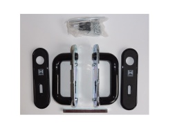 [IN002336] Garniture 2 béquilles noire pour porte MZ carré de 9