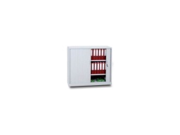 [IN008432] Armoire basse à rideaux verticaux 105x100x40cm 2 cases grise