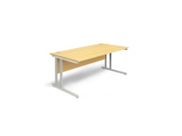 [IN010779] Bureau série U 160x80x73 cm mélamine hêtre pieds alu (vendu à l’unité)