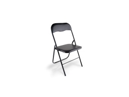 [IN000513] Chaise pliante revêtue PVC pieds laques noir