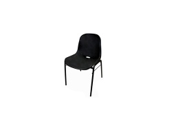 [IN008440] Chaise coquille plastique noir piètement noir