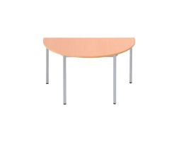[IN004178] Table demi-lune 140x70 hêtre cadre et pieds métal noir ep. 19mm