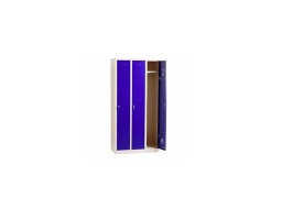 [IN004597] Vestiaire industrie propre 3 cases 900x500x1800 sans pied porte bleu