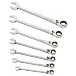 [OU018199] Set of 7 ratcheting combination wrenches E111107
